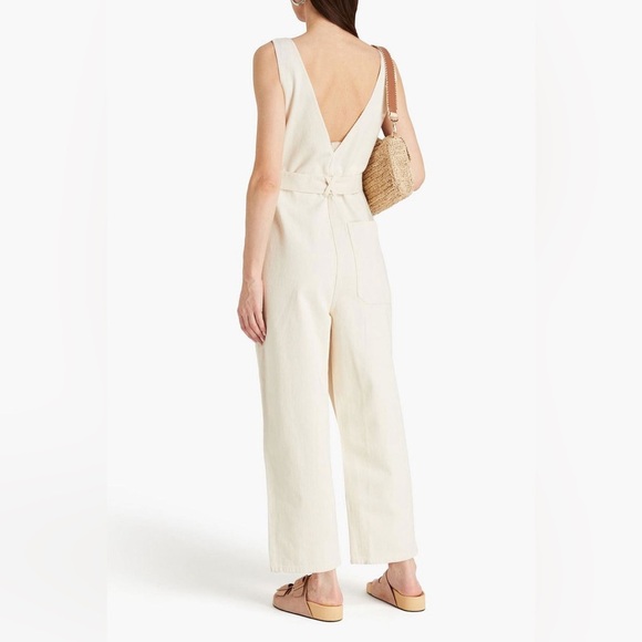 Alex Mill cream V neck denim jumpsuit, size M - Picture 2 of 16